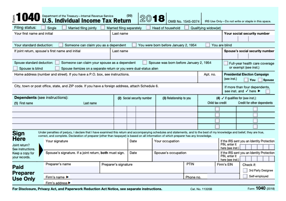 Irs Gov And Form 1040 Printable Printable Forms Free Online